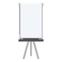 Empty whiteboard is standing on a tripod on white background vector