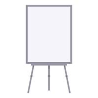 Empty whiteboard on wooden tripod for drawing and writing vector