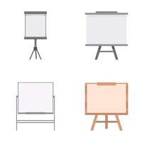 Set of blank presentation boards and easels vector