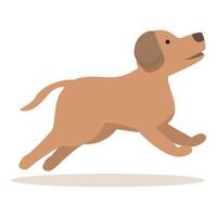 Happy dog running and jumping in the air with tongue out vector