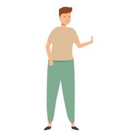 Young man showing stop gesture with hand vector