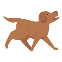 Happy labrador retriever running with open mouth vector