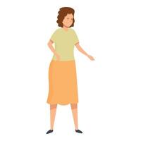 Young woman is gesturing with her hand while smiling vector