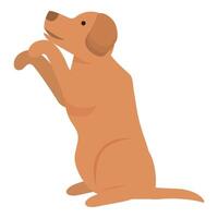 Cute cartoon golden labrador sitting and giving paw vector
