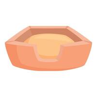 Empty dog bed waiting for sleepy puppy to fall asleep vector