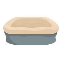 Empty litter box with sand waiting for cat vector