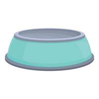 Green empty pet bowl standing on the floor vector