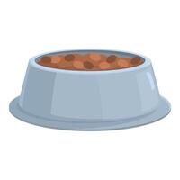 Full dog bowl sitting on the floor with kibble vector