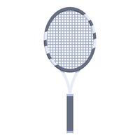 Tennis racket standing up with strings and handle on white vector