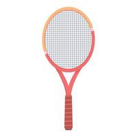 Tennis racket standing with wooden handle and round shape vector