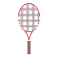 Red tennis racket standing up isolated on white background vector