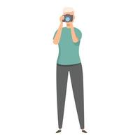 Senior photographer taking photo using digital camera illustration vector