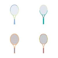 Set of four different racket sport illustrations vector