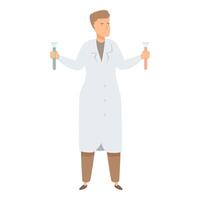 Scientist comparing two test tubes in a laboratory vector