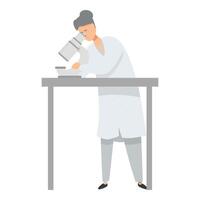 Female scientist working using microscope, laboratory research concept vector