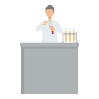 Scientist making medical research in modern laboratory using test tubes vector