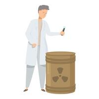 Scientist analyzing radioactive waste in test tube vector