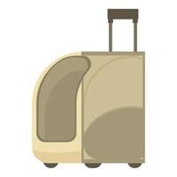 Modern travel suitcase rolling on wheels for seamless journey vector