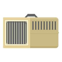 Plastic pet carrier with handle for traveling with animals vector