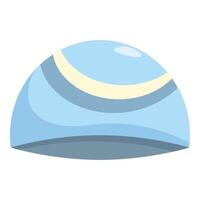 Blue swim cap protecting hair while swimming in pool vector