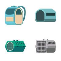 Variety of pet carriers and crates illustration vector