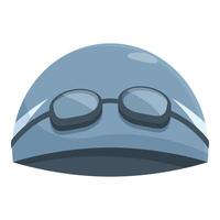 Swimming cap and goggles resting on a white background vector