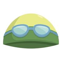 Swimming cap with goggles is ready for summer vacation at the pool vector