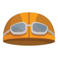 Classic aviator helmet with goggles for skydiving experience vector