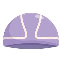 Purple swimming cap for professional training in swimming pool vector