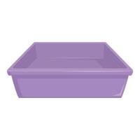 Empty violet plastic rectangular tray container vector
