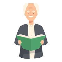 Senior professor holding a book and giving a lecture vector