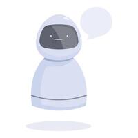 Cute robot chatting and speaking with speech bubble vector