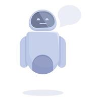 Happy chatbot speaking with speech bubble, artificial intelligence vector