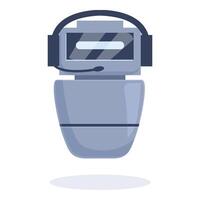 Modern robot using headset and microphone working as a call center operator vector