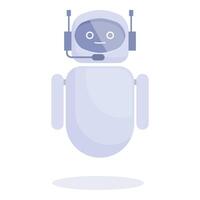 Friendly robot wearing headset assisting with customer service vector