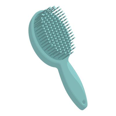 Turquoise hairbrush for combing and styling hair
