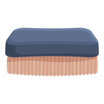 Cleaning brush scrubbing with wooden handle and blue bristles