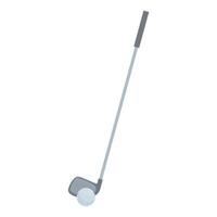 Golf club getting ready to hit ball on white background vector