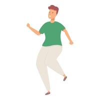 Happy young man running with a smile, expressing joy and freedom vector