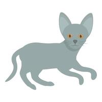 Cute grey cat relaxing, lying on the floor illustration vector