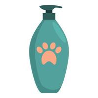 Bottle of shampoo or conditioner for pets featuring paw print logo vector