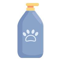 Blue plastic bottle dispensing pet shampoo vector