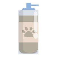 Plastic bottle containing pet shampoo with dispenser vector