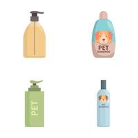 Pet shampoo bottle set vector