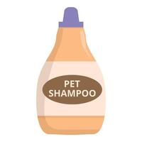 Plastic bottle with pet shampoo standing on white background vector