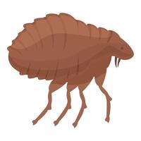 Flea walking side view showing its tiny hairs vector