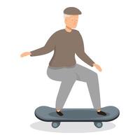 Elderly man skateboarding showing concept of active retirement vector