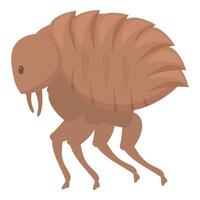 Flea walking side view showing tiny hairs vector