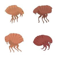 Set of cartoon fleas in various poses vector