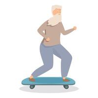 Elderly man enjoying skateboarding in retirement vector